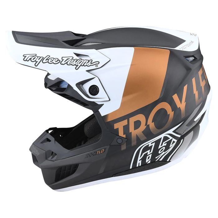 Мотошолом TLD SE5 Carbon Helmet [QUALIFIER WHITE/BRONZE]