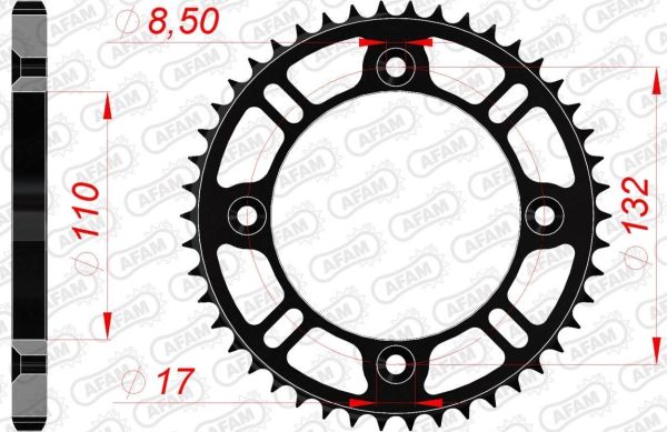 Зірка Afam 428 K-steel Chainwheel - Ktm Black