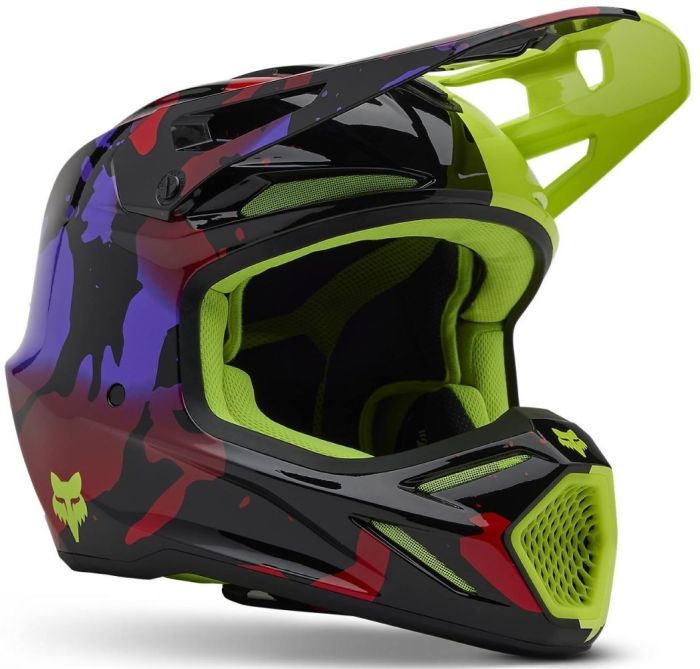 Шолом Fox V3 Helmet - Throttle Flo Yellow
