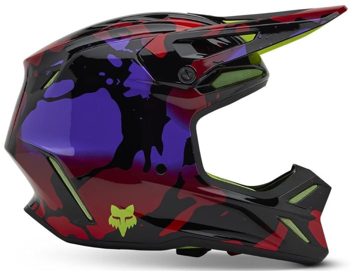 Шолом Fox V3 Helmet - Throttle Flo Yellow