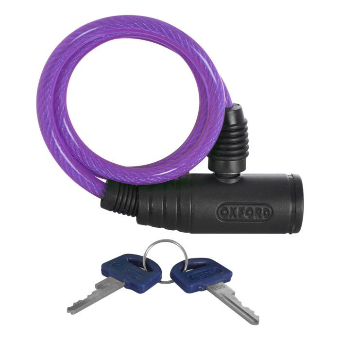 Трос протиугінний Oxford Bumper cable lock Purple 6mm x 600mm