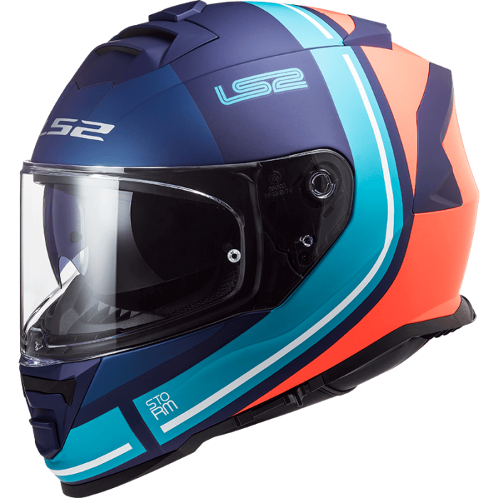 Мотошолом LS2 FF800 Storm Slant Matt Blue Fluo Orange