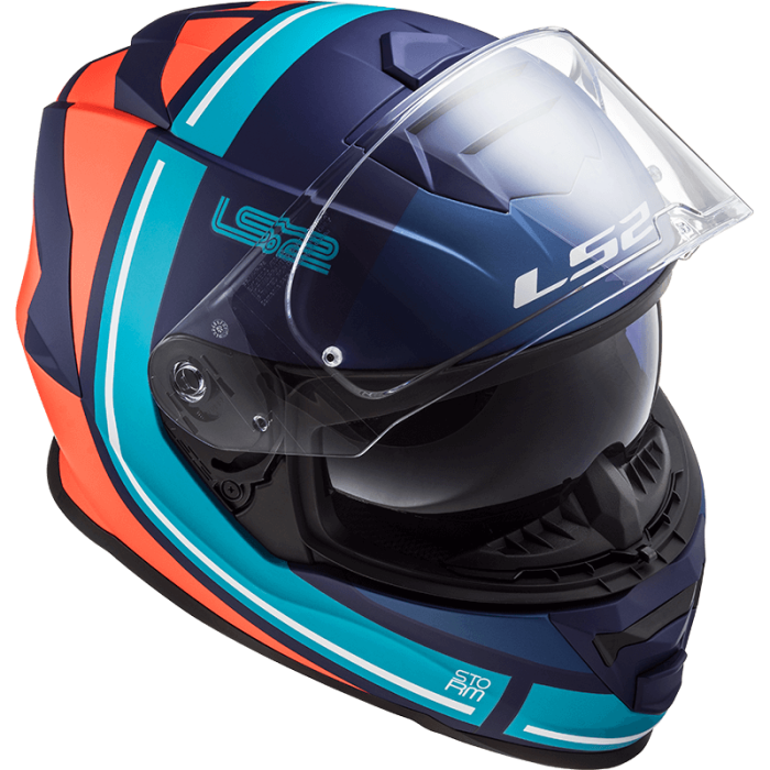 Мотошолом LS2 FF800 Storm Slant Matt Blue Fluo Orange
