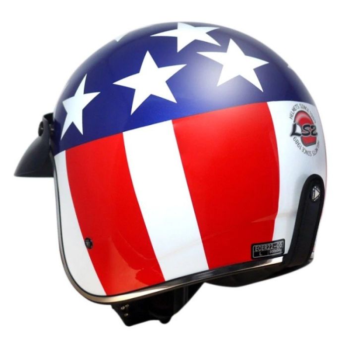 Мотошолом LS2 OF583 Easy Rider Blue Red White