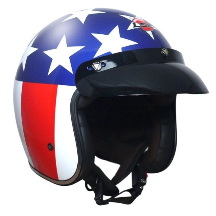 Мотошолом LS2 OF583 Easy Rider Blue Red White