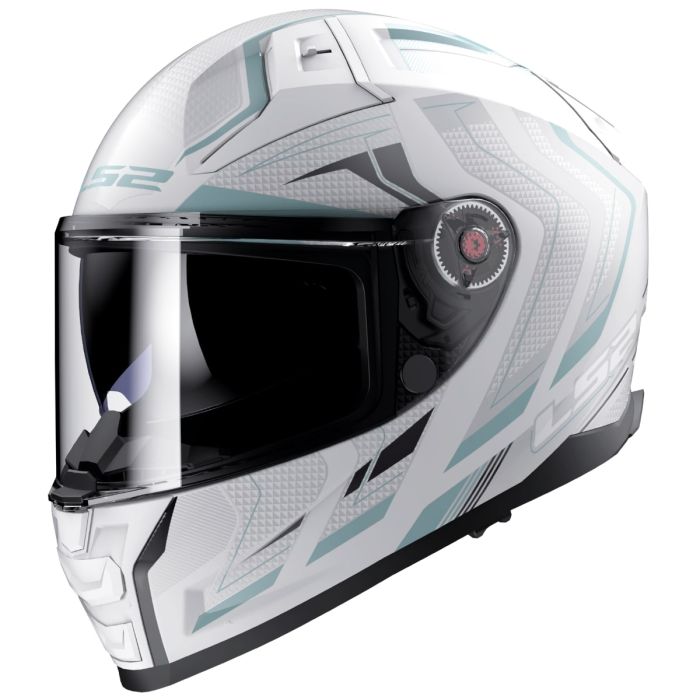 Мотошолом LS2 FF811 Vector 2 Alizer Matt White Silver