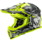 Мотошолом LS2 MX437 Fast Evo Crusher Black Hi-Vis Yellow