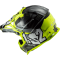 Мотошолом LS2 MX437 Fast Evo Crusher Black Hi-Vis Yellow