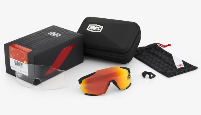 Окуляри Ride 100% Racetrap - Soft Tact Black - Hiper Red Multilayer Mirror Lens