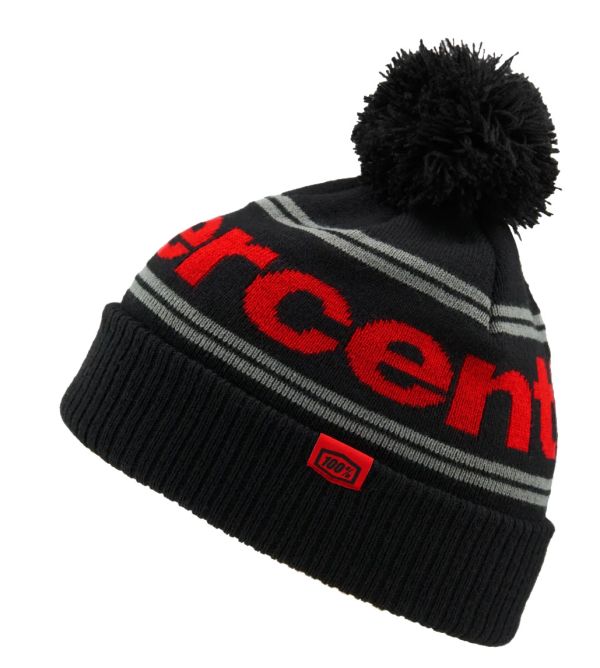 Шапка Ride 100% RISE Cuff Beanie Pom Red