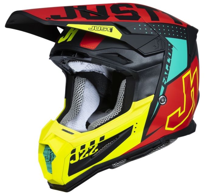 Мотошолом Just1 J22-F Falcon Fluo Red Yellow Black