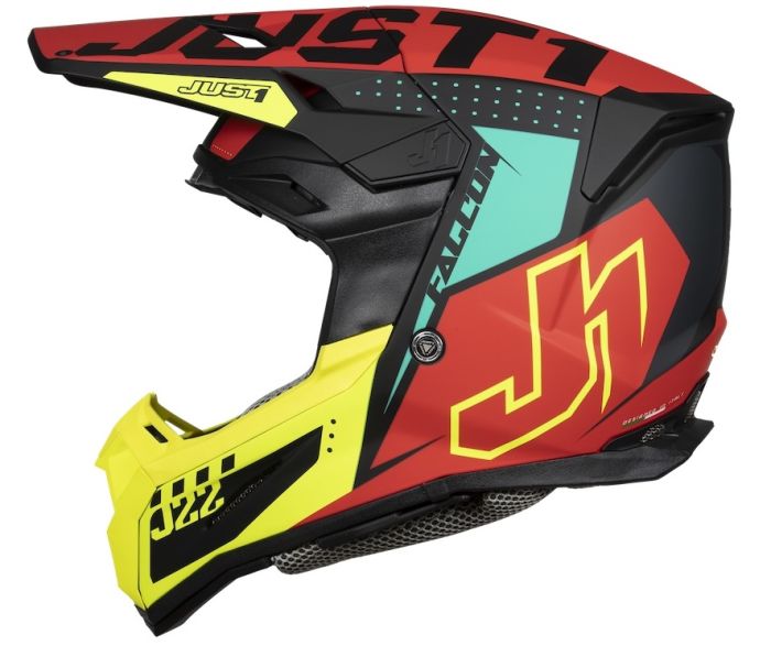 Мотошолом Just1 J22-F Falcon Fluo Red Yellow Black