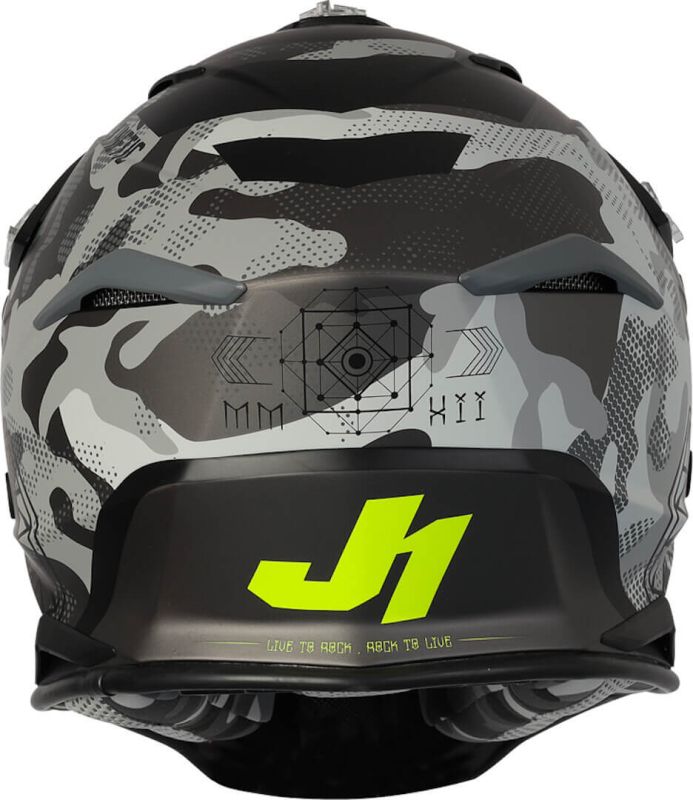 Мотошолом Just1 J39 Kinetic Camo Fluo Yellow Red Black - Matt