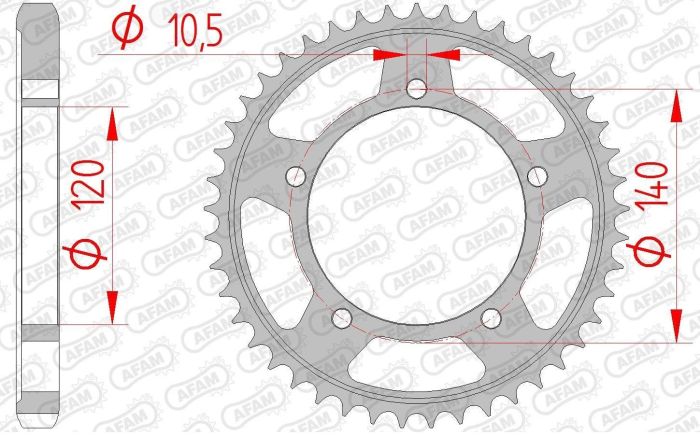 Зірка Afam Steel Sprocket 530 Silver