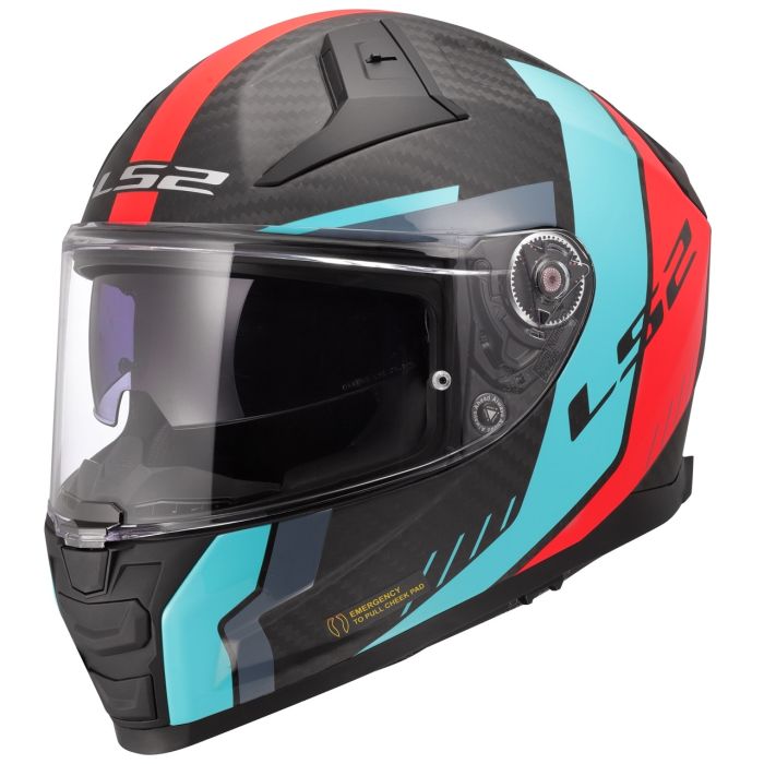 Мотошолом LS2 FF811 Vector 2 C Grid Red Cyan