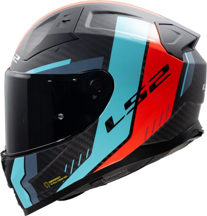 Мотошолом LS2 FF811 Vector 2 C Grid Red Cyan