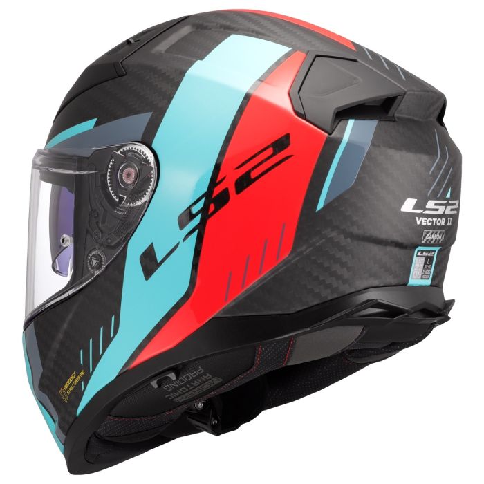 Мотошолом LS2 FF811 Vector 2 C Grid Red Cyan