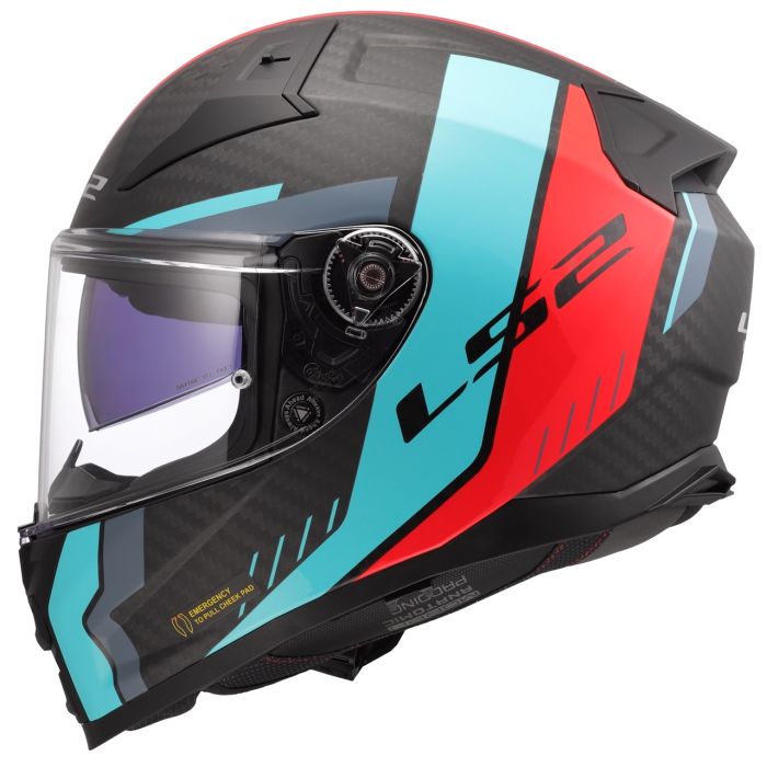 Мотошолом LS2 FF811 Vector 2 C Grid Red Cyan