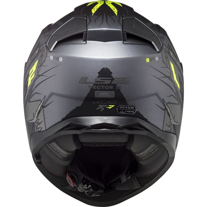 Мотошолом LS2 FF811 Vector 2 Techbot Matt Titanium Hi-Vis Yellow