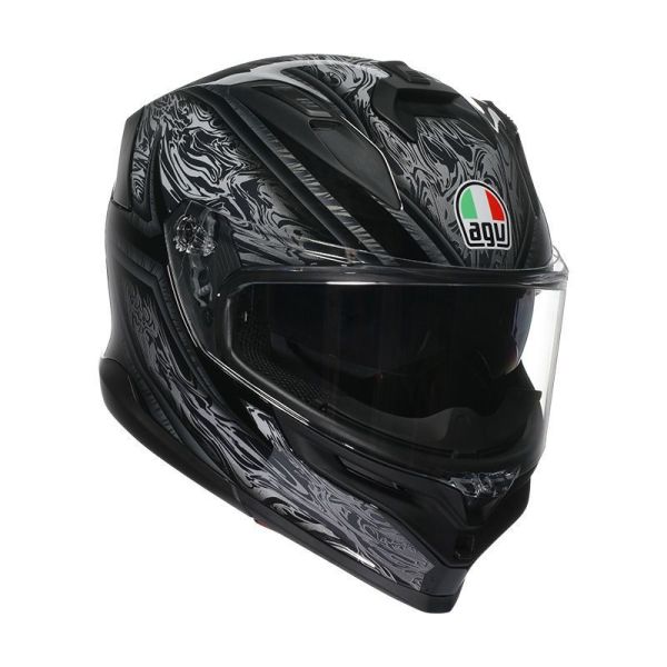 Мотошолом AGV K7 (E2206) DAMASCUS black/silver