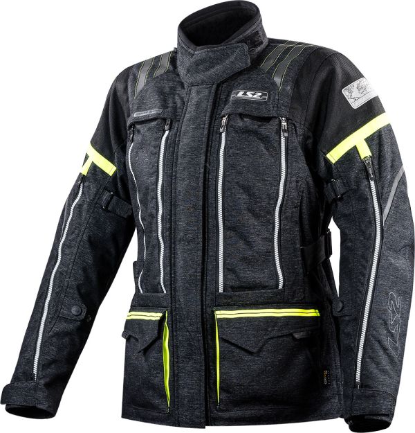Куртка жіноча LS2 Nevada Lady Jacket Black Hi-Vis Yellow