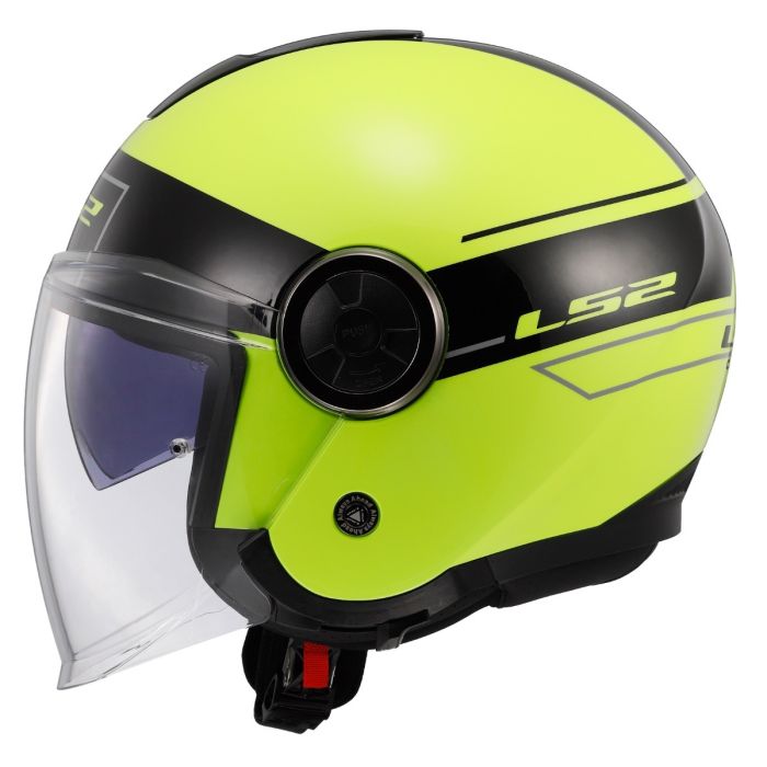 Мотошолом відкритий LS2 OF620 Classy Classic Black Hi-Vis Yellow