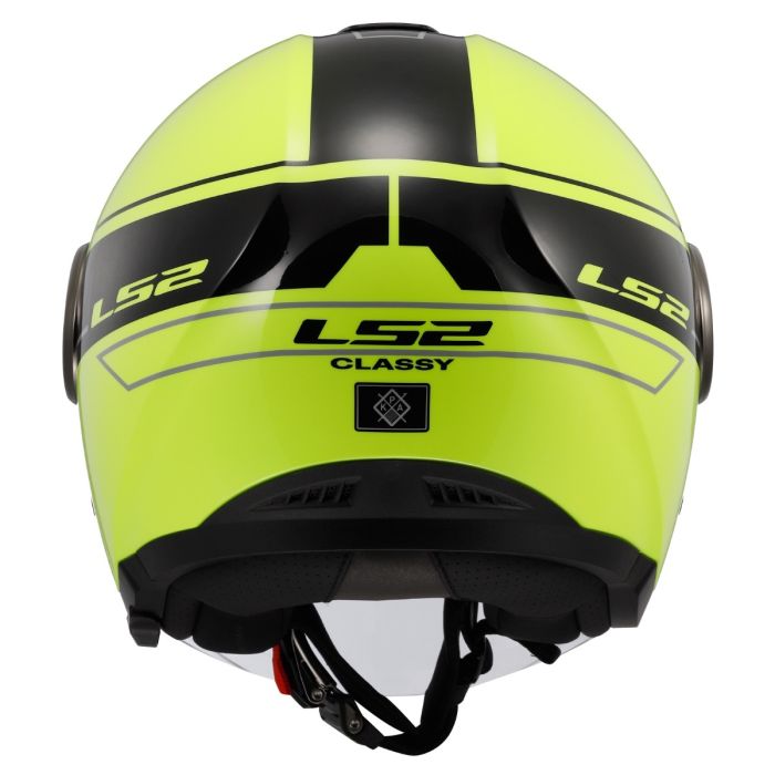 Мотошолом відкритий LS2 OF620 Classy Classic Black Hi-Vis Yellow