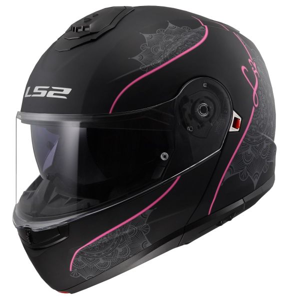 Мотошолом LS2 FF908 Strobe 2 Lux Matt Black Pink