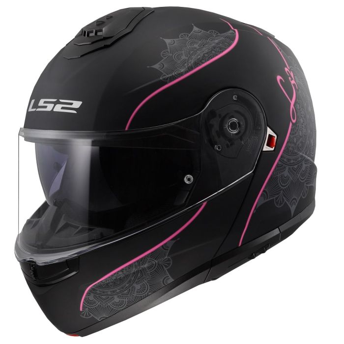 Мотошолом LS2 FF908 Strobe 2 Lux Matt Black Pink