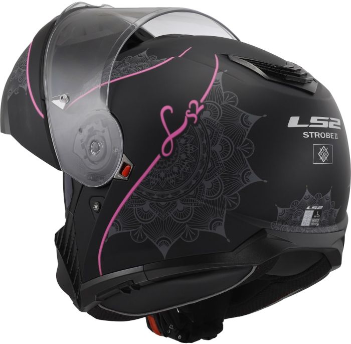 Мотошолом LS2 FF908 Strobe 2 Lux Matt Black Pink