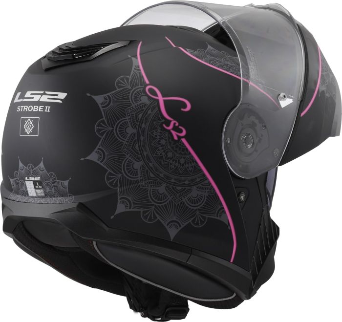 Мотошолом LS2 FF908 Strobe 2 Lux Matt Black Pink
