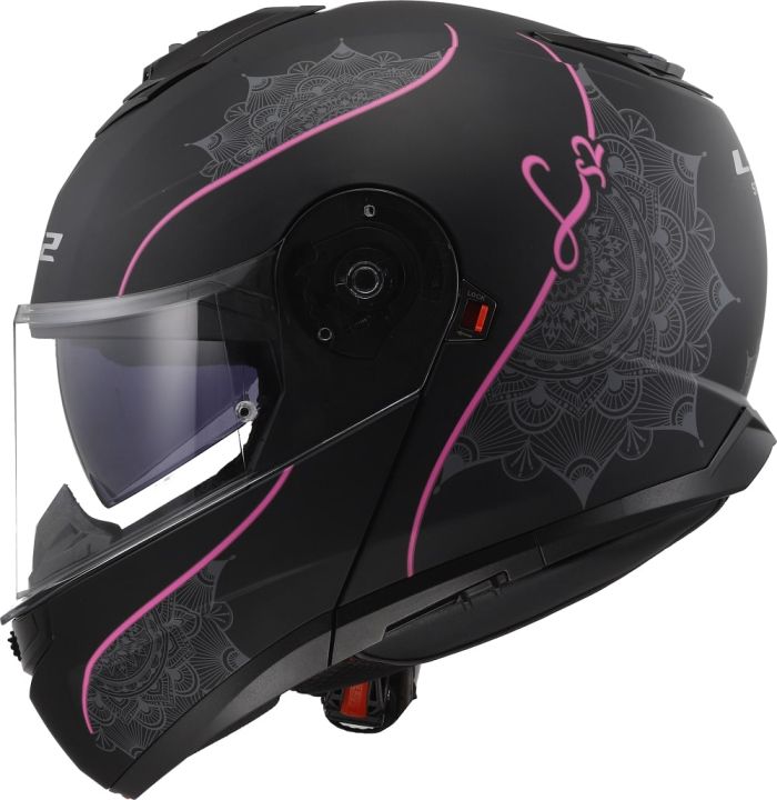 Мотошолом LS2 FF908 Strobe 2 Lux Matt Black Pink