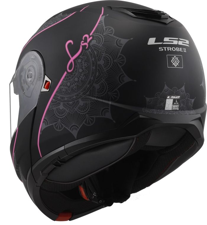 Мотошолом LS2 FF908 Strobe 2 Lux Matt Black Pink