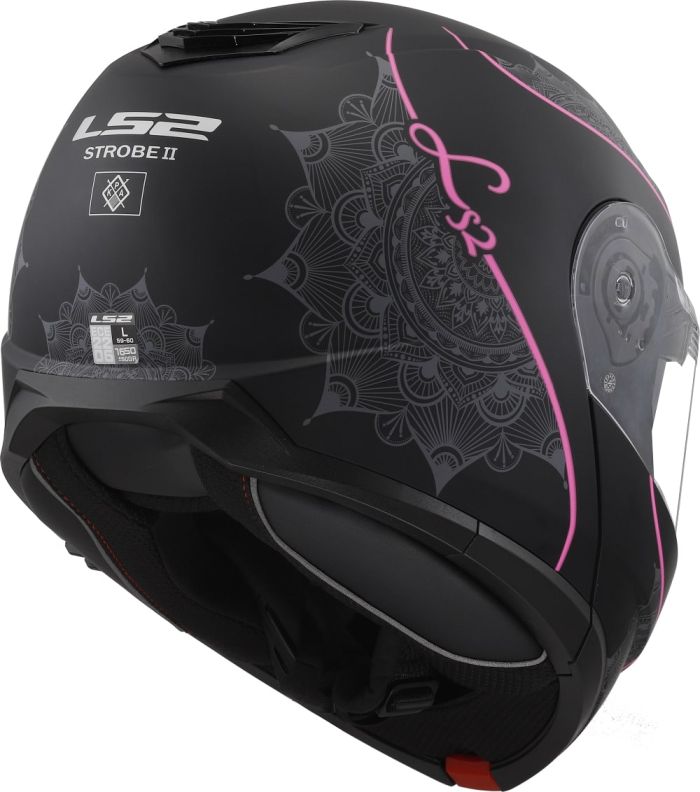 Мотошолом LS2 FF908 Strobe 2 Lux Matt Black Pink