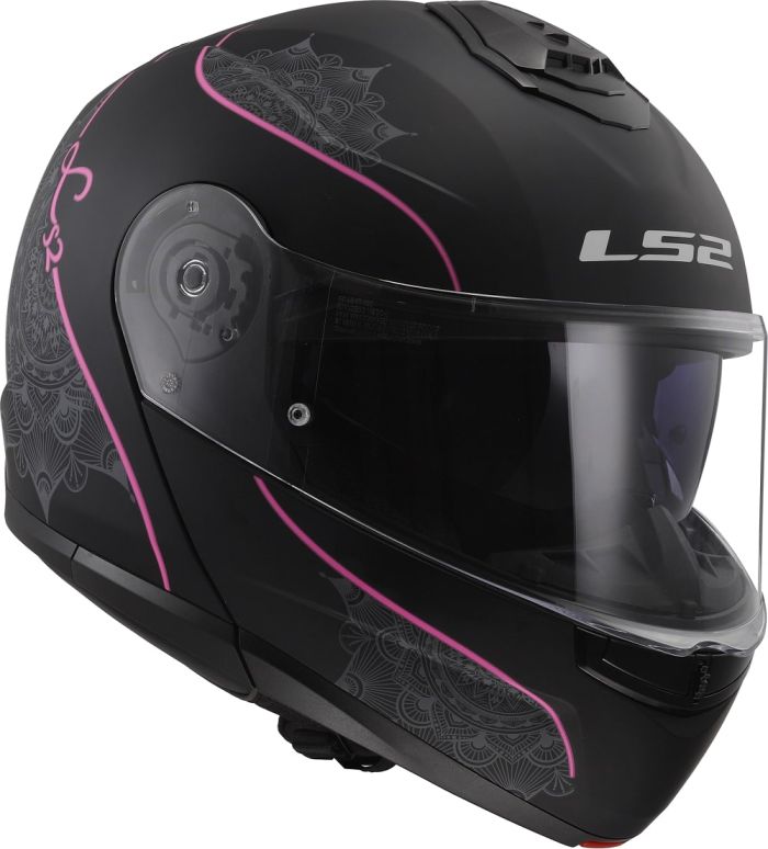 Мотошолом LS2 FF908 Strobe 2 Lux Matt Black Pink