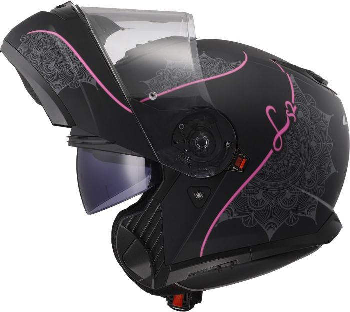 Мотошолом LS2 FF908 Strobe 2 Lux Matt Black Pink