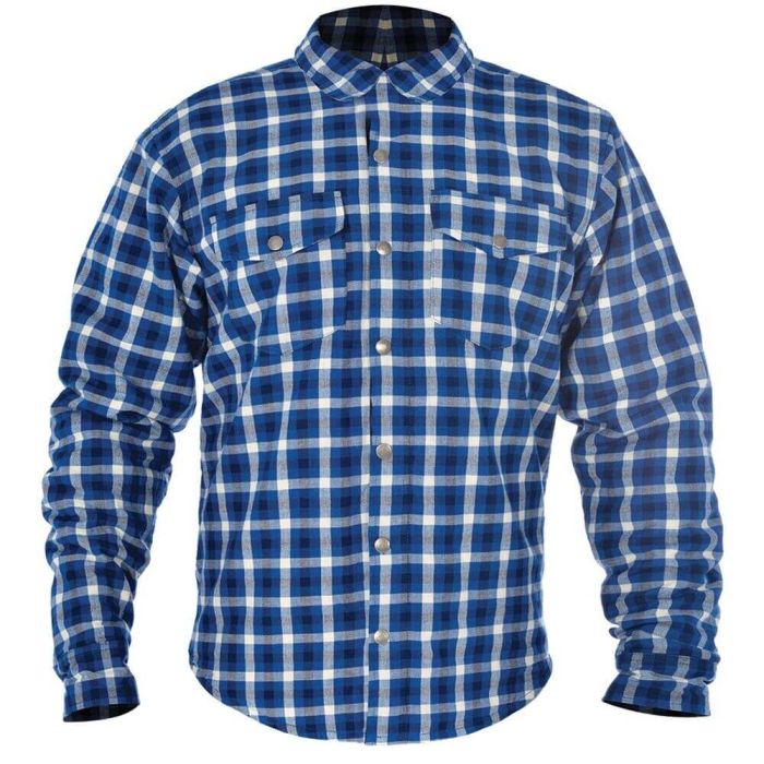 Мото куртка (сорочка) Oxford Kickback Shirt Checker Blue / White