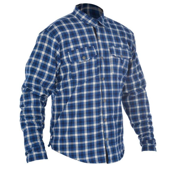 Мото куртка (сорочка) Oxford Kickback Shirt Checker Blue / White