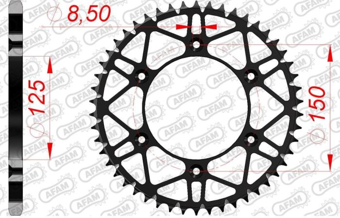 Зірка Afam Steel-slk Sprocket 520 - KTM/husqarna/gasgas Black