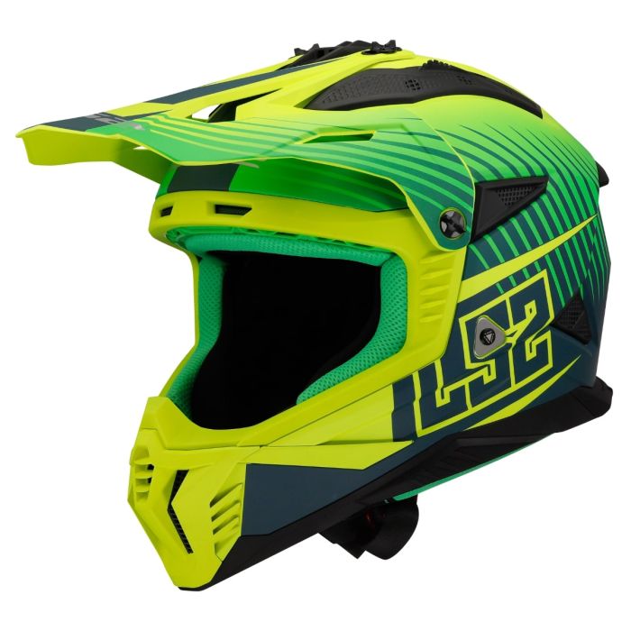 Мотошолом LS2 MX708 Fast 2 Duck Matt Hi-Vis Green Hi-Vis Yellow