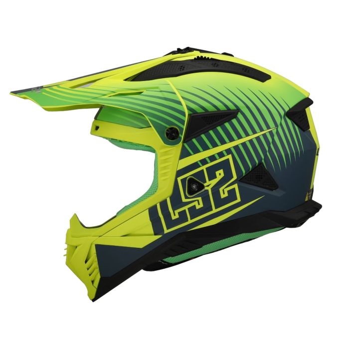 Мотошолом LS2 MX708 Fast 2 Duck Matt Hi-Vis Green Hi-Vis Yellow