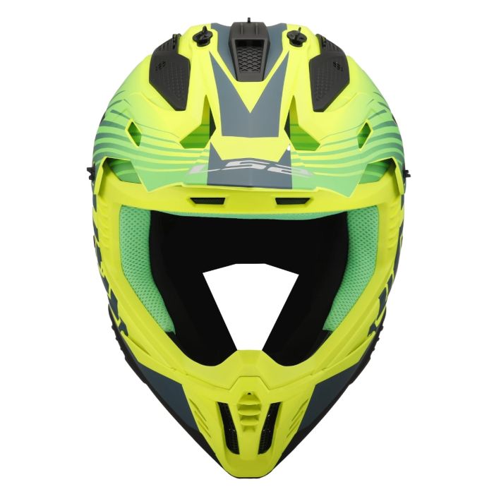 Мотошолом LS2 MX708 Fast 2 Duck Matt Hi-Vis Green Hi-Vis Yellow