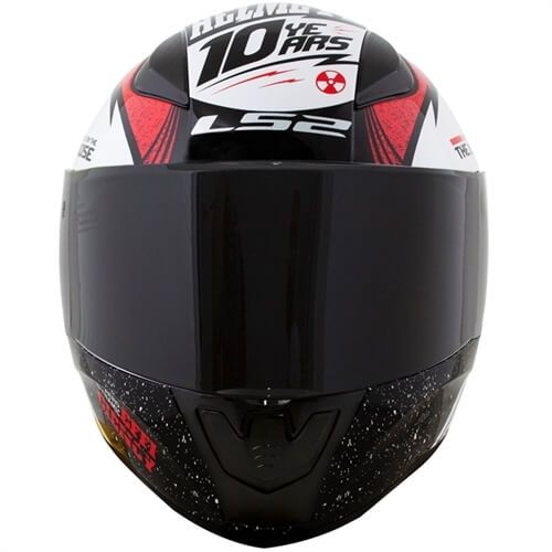 Мотошолом LS2 FF353 Rapid Thunder Gloss White Black Red