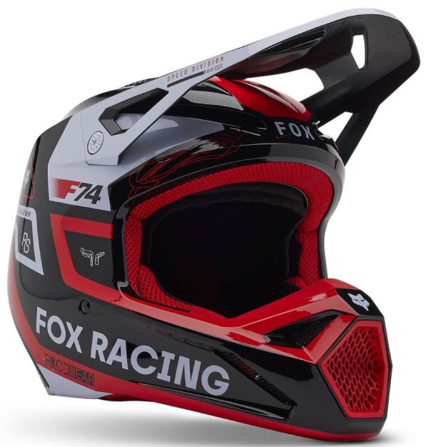 Шолом Fox Yth V1 Helmet - Race Spec Flo Red
