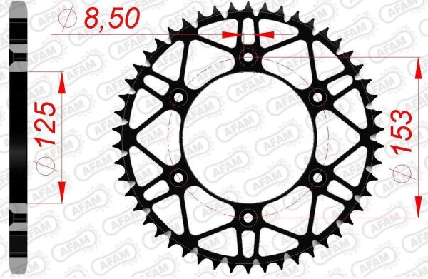 Зірка Afam 520 Slk-steel Chainwheel - Honda Black