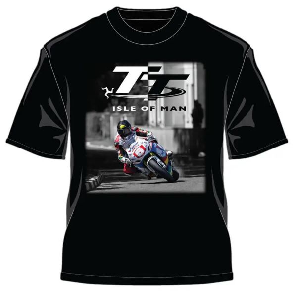 Футболка IOMTT T-Shirt - Bike 5 Picture Two Tone TT Black