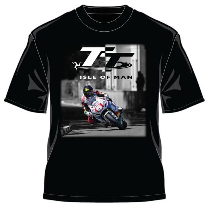 Футболка IOMTT T-Shirt - Bike 5 Picture Two Tone TT Black