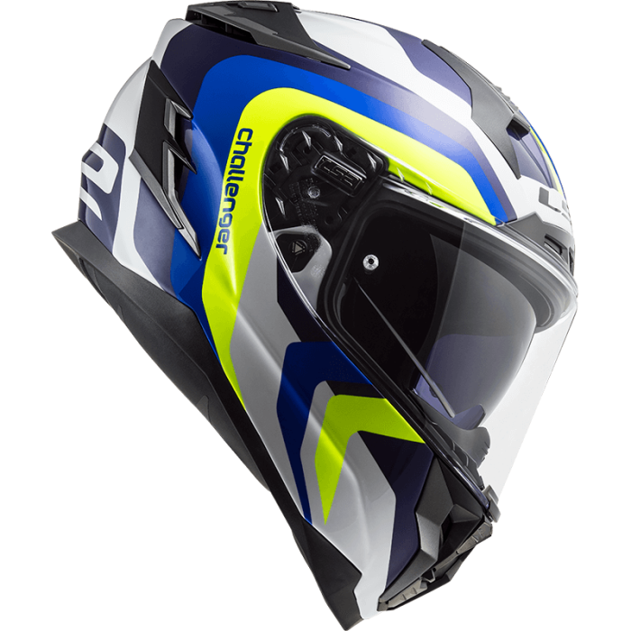 Мотошолом LS2 FF327 Challenger Galactic White Yelllow Blue