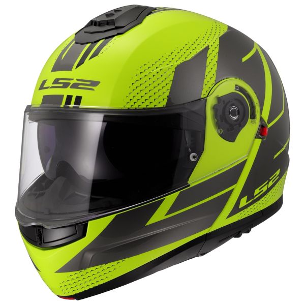 Мотошолом LS2 FF908 Strobe 2 Code Hi-Vis Yellow Grey
