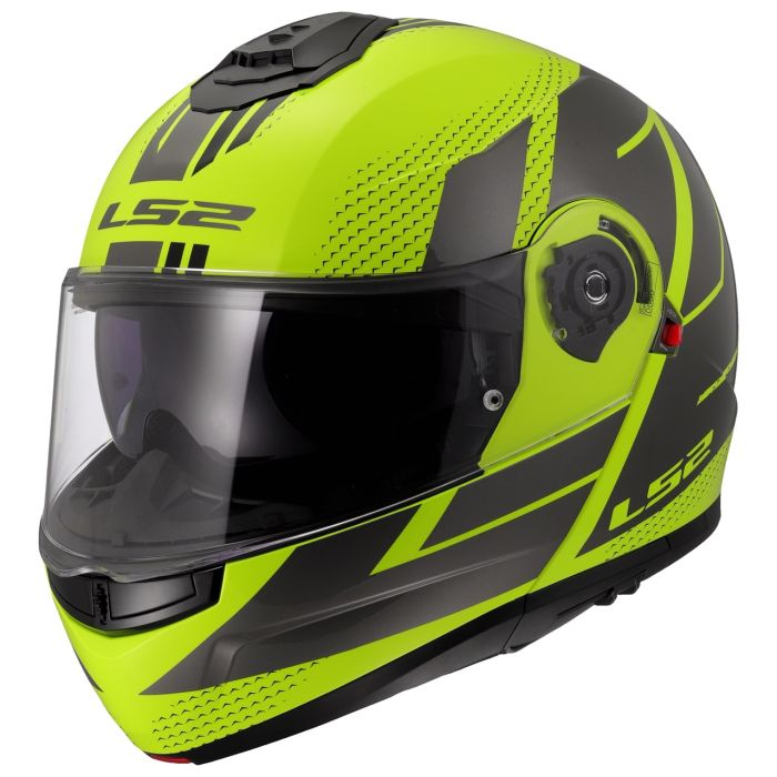 Мотошолом LS2 FF908 Strobe 2 Code Hi-Vis Yellow Grey